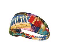 Happy Birthday Printed sports sweatband suitable for running, cycling, fitness and yoga, moisture wicking headband