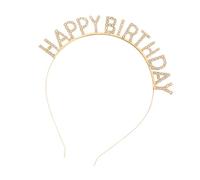 Happy Birthday Props Hairband For Adult Family Gathering Birthday Party Rhinestones Headband Photography Accessories Headwear