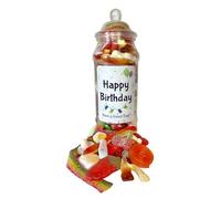 Happy Birthday Quality Popular Pick n Mix Sweets Gift Jar Selection, Favourite Sweet Variety Assortment (650g Jelly & Fizzy Mix)
