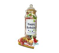 Happy Birthday Quality Popular Pick n Mix Sweets Gift Jar Selection, Favourite Sweet Variety Assortment (650g Fizzy Mix)