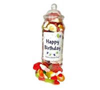 Happy Birthday Quality Popular Pick n Mix Sweets Gift Jar Selection, Favourite Sweet Variety Assortment (650g Jelly Mix)