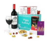 Happy Birthday Red Wine Gift Hamper | 75cl Quality Red Wine with Accompaniments | Birthday Gifts for Men, Women | Luxury Wine Hamper with Nibbles | Wine and Chocolate Hampers
