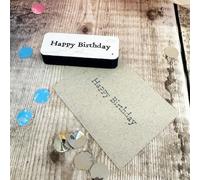 Happy Birthday Rubber Stamp - Handmade Wooden Ink Stamp for Cards, Gift Wrapping, DIY, Scrapbooking & Crafts