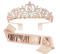 Happy Birthday Sash Set Alloy Rhinestones Exquisite Girl
