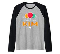 Happy Birthday Saying Kim Raglan Baseball Tee
