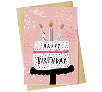 Happy Birthday Seed Card Plantable Lavender Card Handmade A6 With Envelope (Pink Cake)