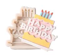 Happy Birthday Silicone Mold,Epoxy Resin Casting Letters Molds | DIY Cake Decoration, Bunny Candy Mold, Easter Chocolate Molds