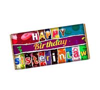 Happy Birthday Sister In Law Chocolate Bar Wrapper Novelty Gift Present For Girl Sister CH-9552 (with chocolate bar (100g))