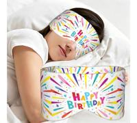 Happy Birthday, Sleep Mask for Home Travel, Full Eye Covers Light Blocking Eye Mask Sleep Eye and Ear Muffs
