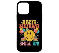 Happy Birthday Smile Face Party Balloons Cake Retro Cute Fun Case for iPhone 12 mini