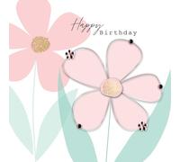 Happy Birthday Sparkling Blooms! Birthday Hand-Finished Greeting Card AL001
