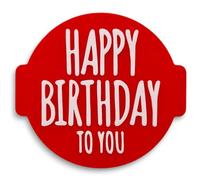 Happy Birthday Stamp Embosser 6cm for Icing, Fondant, Cupcake, Cake, Baking, Decoration, Made in UK 1066 Factory (Pattern 6)