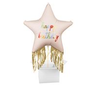 Happy Birthday Star with Gold Fringes Giant Helium Foil Balloon - Inflated Balloon in a Box