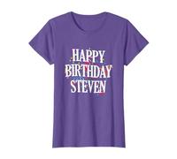 Happy Birthday Steven First Name Boys Colorful Bday T-Shirt