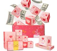Happy Birthday Surprise Explosion for Money - Pop Up Exploding Box with Confetti - Bouncing Gift Bag for Women girl Men mother wife sister (PINK,12 Bounce Boxes)