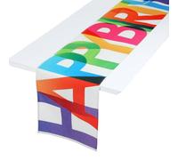 Happy Birthday Table Runner 13x72 Inch for Party Table Decoration - Cake Table Runner for Outdoor Home Party