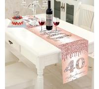 Happy Birthday Table Runners Rose Gold Happy 40th Birthday Table Runner For Women 40 Years Old Birthday Table Runner Birthday Table Linens For Birthday Celebration Party Table Decorations 180x35cm