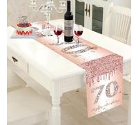 Happy Birthday Table Runners Rose Gold Happy 70th Birthday Table Runner For Women 70 Years Old Birthday Table Runner Birthday Table Linens For Birthday Celebration Party Table Decorations 180x35cm