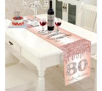 Happy Birthday Table Runners Rose Gold Happy 80th Birthday Table Runner For Women 80 Years Old Birthday Table Runner Birthday Table Linens For Birthday Celebration Party Table Decorations 180x35cm