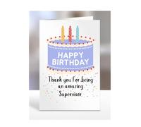 Happy Birthday, Thank you for being an amazing Supervisor card, gifts for men, women, him, her, boy, girl, female, male, presents, Appreciation, from, A5-247_209