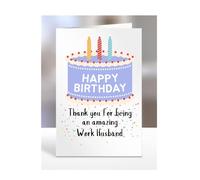 Happy Birthday, Thank you for being an amazing Work Husband card, gifts for men, women, him, her, boy, girl, female, male, presents, Appreciation, from, A5-247_226