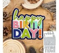 Happy Birthday Titles Words Metal Die Cuts,Happy Birthday Letter Word Cutting Dies Cut Stencils DIY Scrapbooking Decorative Embossing Paper Scrapbooking Card Making