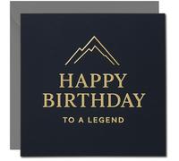 Happy Birthday To A Legend Card, 145mm x 145mm - Navy Square, Includes Dark Grey Envelope