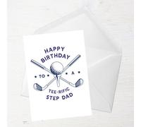 Happy Birthday To A Tee-Rific Step Dad Greetings Card - Large Card