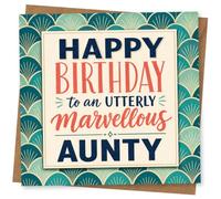 Happy Birthday to an Utterly Marvellous Aunty Birthday Card with Art Deco Style Design