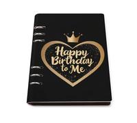 Happy Birthday to Me Refillable Notebook 6 Ring Binder Foldable Loose-Leaf Notebooks A5 Planner Book with 90 Sheets Paper