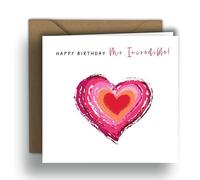 Happy Birthday to Mr. Incredible - Painted Heart | Square Folded Card (15x15 cm) - Kraft Envelope Included - Blank Inside