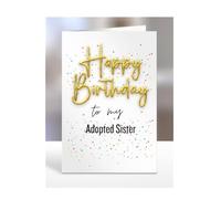 Happy Birthday to my Adopted Sister card, present, gifts for or from best friend, sister in law, twin, step, bonus, bestie, women, female, funny, joke, A5-137_4