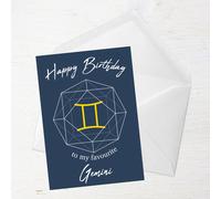 Happy Birthday To My Favourite Gemini Greetings Card - Large Card