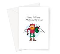 Happy Birthday to My Favourite Ginger Greeting Card | Funny Birthday Card for Him, Rude Birthday Card for Ginger, Hand Illustrated Scotsman
