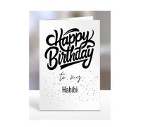 Happy Birthday to my Habibi Card, Funny, Joke, Birthday Gifts for Him, Her, Presents for Men, Women, Husband, Wife, Boyfriend, Fiance, A5-182_64