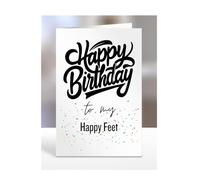 Happy Birthday to my Happy Feet Card, Funny, Joke, Birthday Gifts for Him, Her, Presents for Men, Women, Husband, Wife, Boyfriend, Fiance, A5-182_66