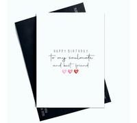 Happy Birthday To My Soulmate And Best Friend For Him For Her Birthday Cards For Boyfriend For Girlfriend Cute Card AP5