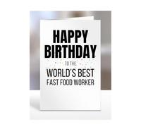 Happy Birthday to the World's Best Fast Food Worker Card, Great Gift for Work Colleagues, Boss, Manager, Funny Presents, Joke, Silly, A5-224b_2