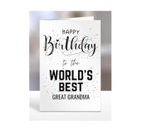 Happy Birthday To The World's Best Great Grandma Card, Funny, Joke, Silly Gifts for Men, Women, Present For, A5-123_110