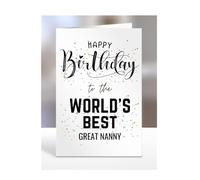 Happy Birthday To The World's Best Great Nanny Card, Funny, Joke, Silly Gifts for Men, Women, Present For, A5-123_111
