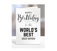 Happy Birthday To The World's Best Great Nephew Card, Funny, Joke, Silly Gifts for Men, Women, Present For, A5-123_112