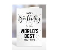 Happy Birthday To The World's Best Great Niece Card, Funny, Joke, Silly Gifts for Men, Women, Present For, A5-123_113