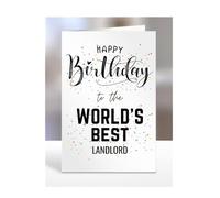 Happy Birthday To The World's Best Landlord Card, Funny, Joke, Silly Gifts for Men, Women, Present For, A5-123_123