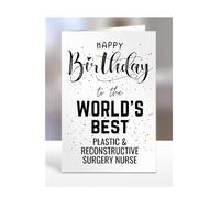 Happy Birthday to the Worlds Best Plastic & Reconstructive Surgery Nurse, card, presents, gifts, for, colleagues, ward, manager, staff, department, work, men, women, A5-282_88