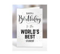 Happy Birthday To The World's Best Student Card, Funny, Joke, Silly Gifts for Men, Women, Present For, A5-123_190