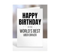 Happy Birthday to the World's Best Uber Driver Card, Great Gift for Work Colleagues, Boss, Manager, Funny Presents, Joke, Silly, A5-224c_259