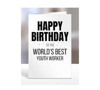 Happy Birthday to the World's Best Youth Worker Card, Great Gift for Work Colleagues, Boss, Manager, Funny Presents, Joke, Silly, A5-224d_4