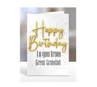 Happy Birthday to you from Great Grandad card, present, gifts for men, women, female, male, funny, joke, silly, gag, A5-136_112