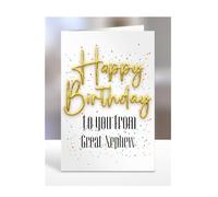 Happy Birthday to you from Great Nephew card, present, gifts for men, women, female, male, funny, joke, silly, gag, A5-136_115