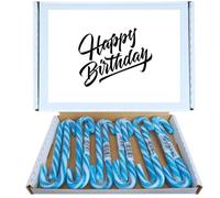 Happy Birthday Treat Box | Bonds Bubblegum Candy Canes 12 Pack Gift Box Individually Wrapped |Happy Birthday Packaging | Gift for All Ages